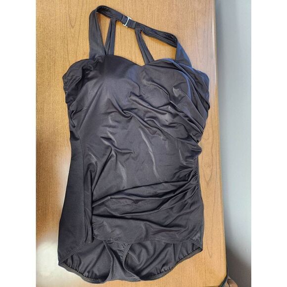 Lands End 18DD dark brown Women's Chlorine Resistant One Piece - Picture 1 of 8